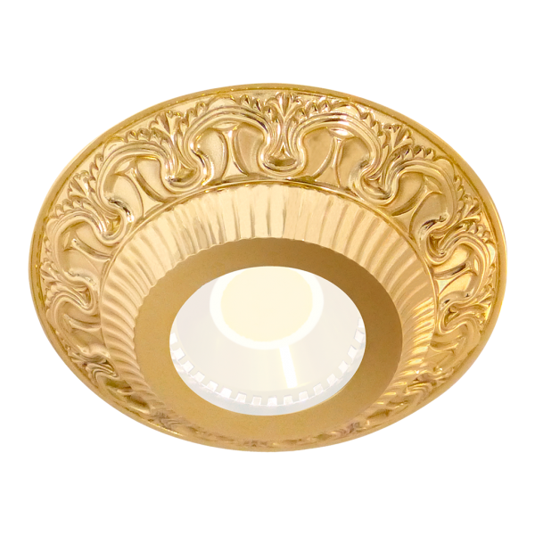 FOCO EMPOTRABLE CÓRDOBA IP44 OPAQUE GLASS COLLECTION EN ORO BRILLO