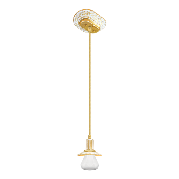 CEILING LAMP MILANO I IN BRIGHT GOLD WITH WHITE PATINA