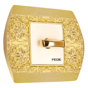 INTERRUPTOR ROTATIVO COLECCIÓN SANREMO EN ORO BRILLO