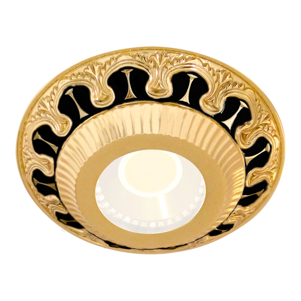 OJO DE BUEY CORDOBA EN ORO CON SMALTO ITALIANO NEGRO